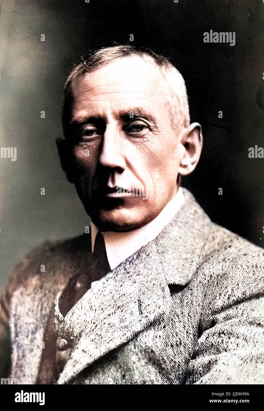 Roald Engelbreth Gravning Amundsen (1872 - 1928), norwegischer Forscher, der als erster Mensch die Nordwestpassage durchquerte und den Südpol erreichte. Kolorierte Version von: 10217859 Stockfoto