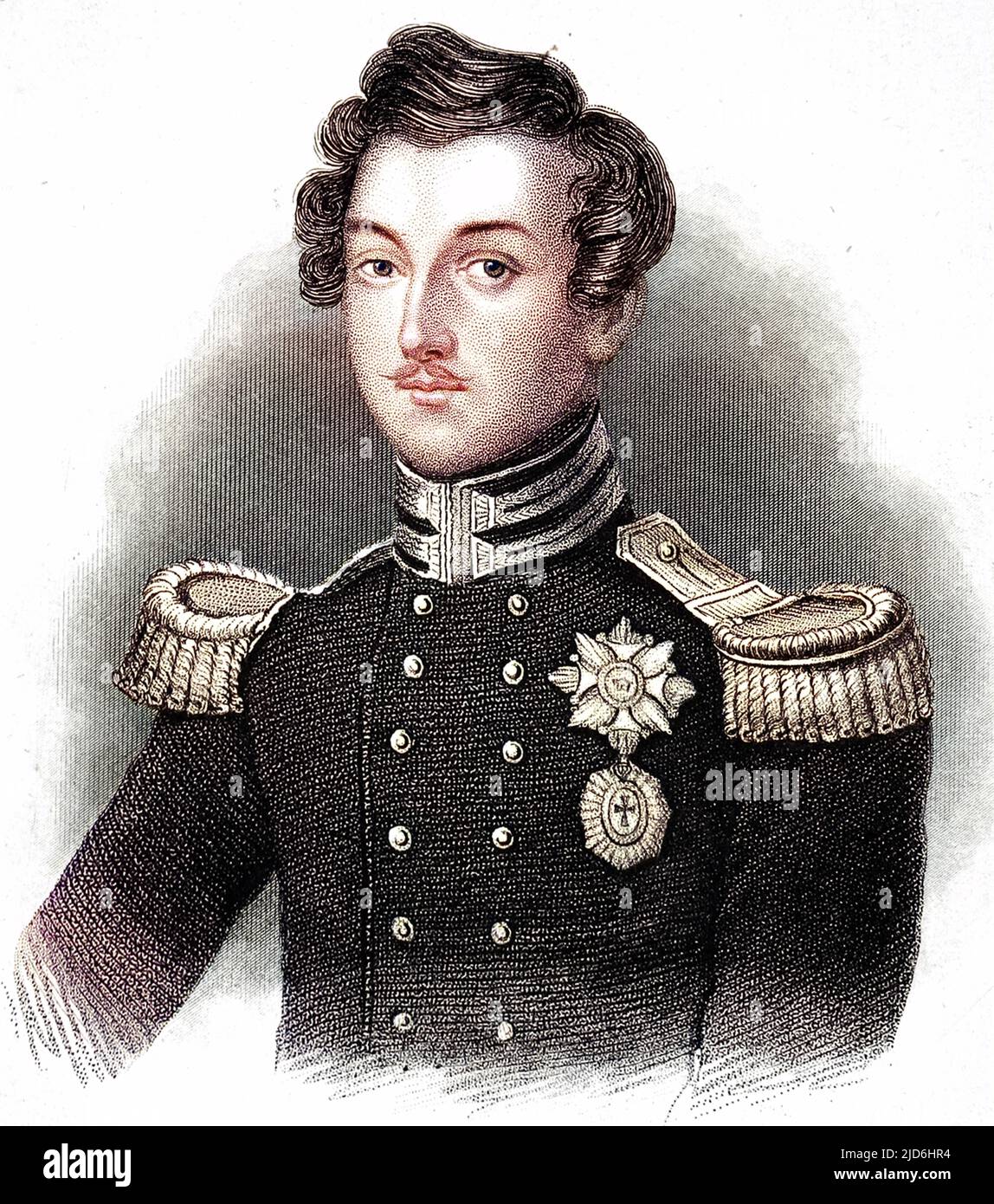 Porträt von Prinz Albert, Sachsen-Coburg, Ehemann von Königin Victoria als junger Mann. Kolorierte Version von: 10221278 Stockfoto