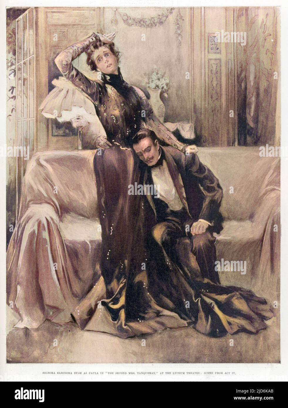 Die zweite Frau Tanqueray, Eleonora Duse als Paula in Akt IV Colorized Version von: 10001523 Datum: 1900 Stockfoto