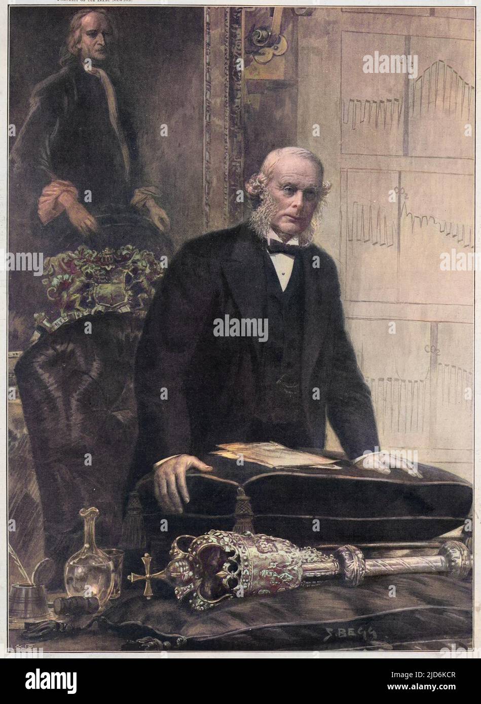 JOSEPH LISTER (1827 - 1912), englischer Chirurg, Medizinwissenschaftler und Gründer der antiseptischen Chirurgie. Kolorierte Version von: 10050246 Stockfoto