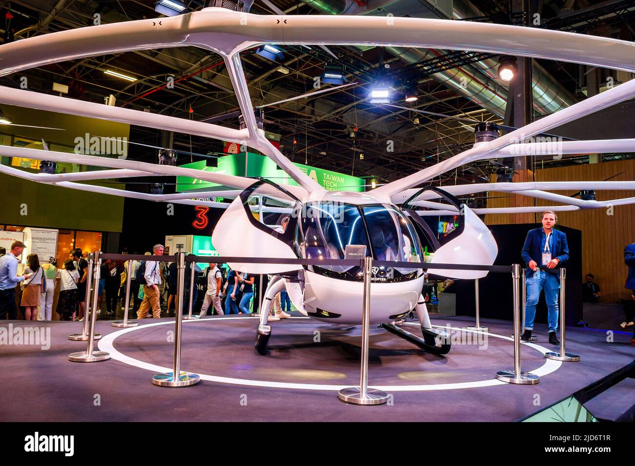 Paris, Frankreich, VIVA Technology Trade Show, Personal Helicopter, Velocity (Deutschland) Velocopter, Viva Tech » Start Up Nation Stockfoto