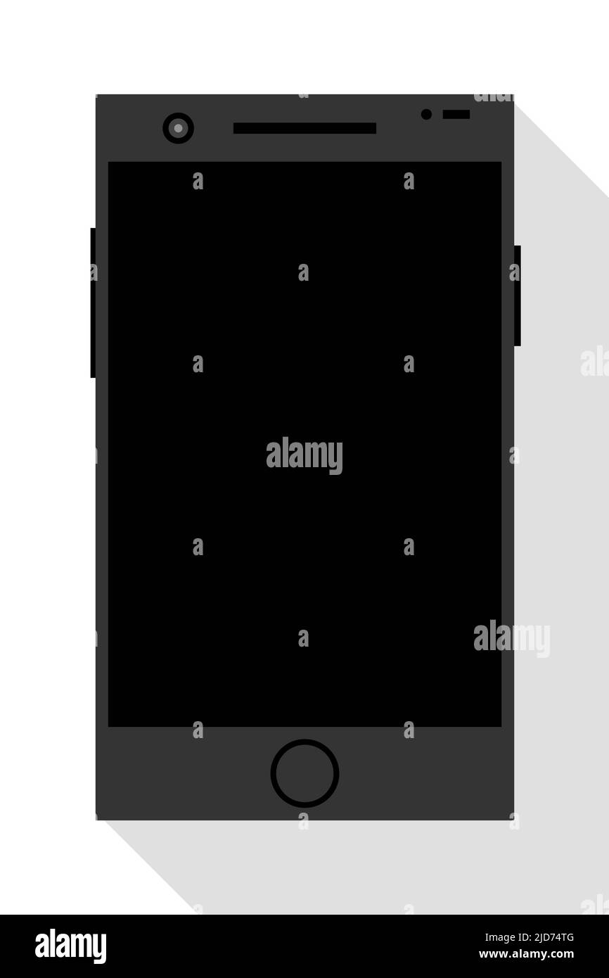 Modernes Smartphone auf weißem Hintergrund. Vektorgrafiker Stock Vektor