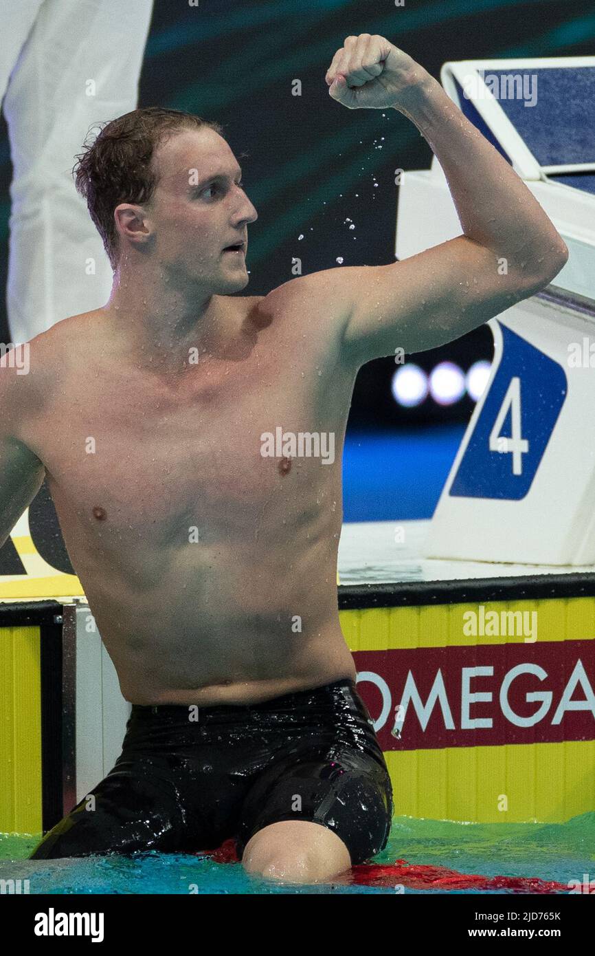 Budapest. 18.. Juni 2022. Goldmedaillengewinnerin Elijah Winnington aus ...