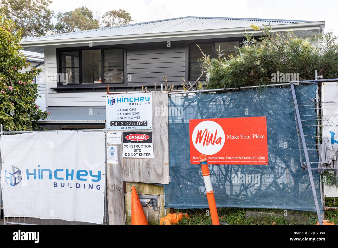 Haus Renovierung und Bauprojekt in einem Haus in Avalon Beach, Sydney, NSW, Australien Stockfoto
