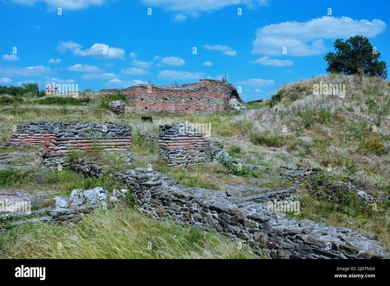 Archäologische Ausgrabung des antiken byzantinischen Justiniana Prima, gegründet von Justinian I. Kaiser des Oströmischen Reiches in Serbien Stockfoto