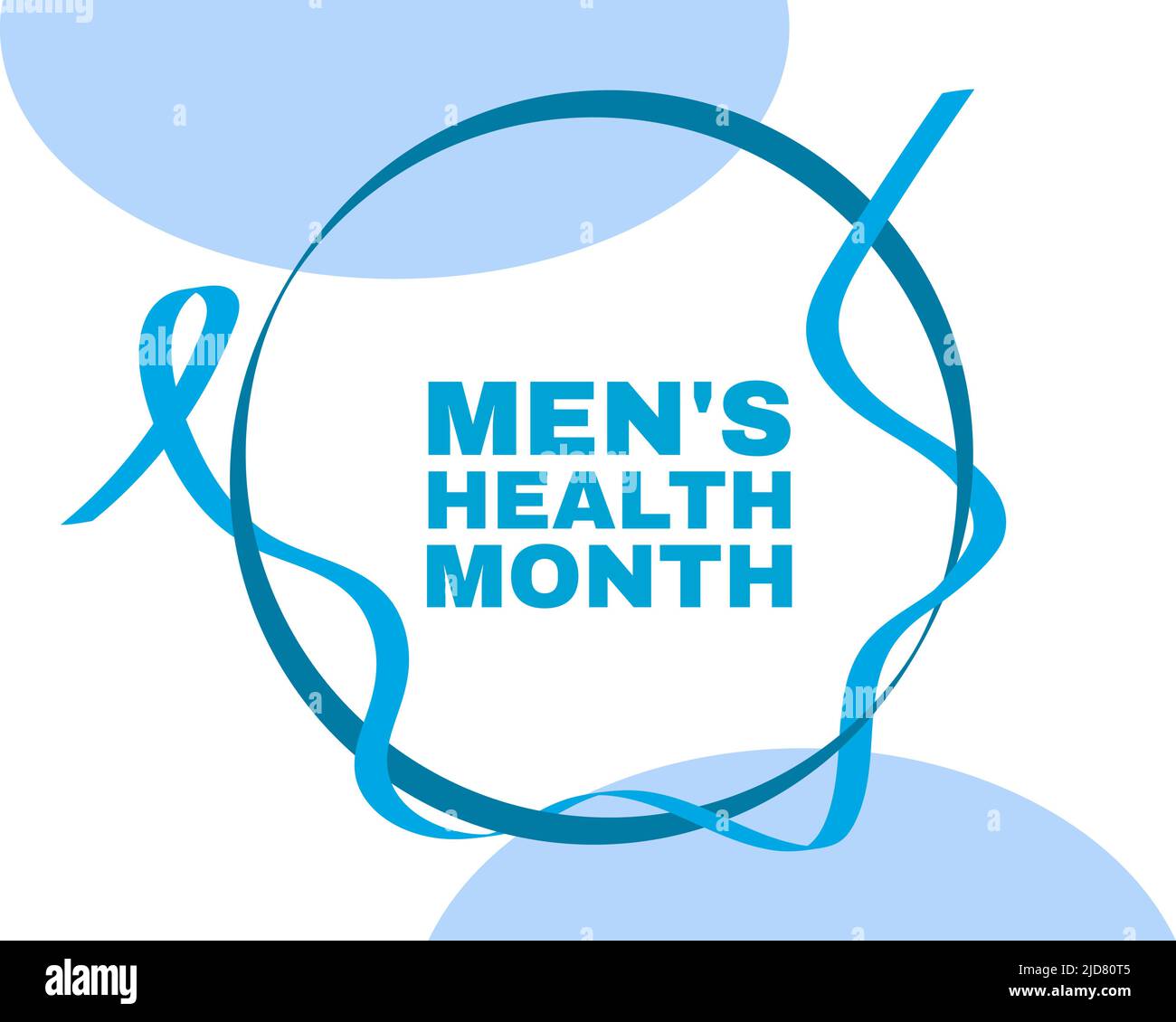 Mens Gesundheit Monat Konzept. Bannervorlage mit blauem Band und Text. Vektorgrafik. Stock Vektor