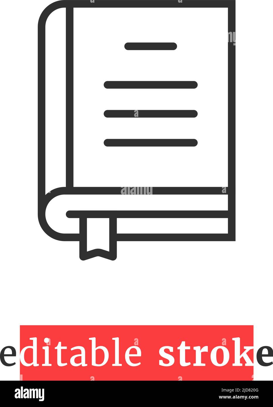 Symbol für minimal bearbeitbares Konturbuch Stock Vektor