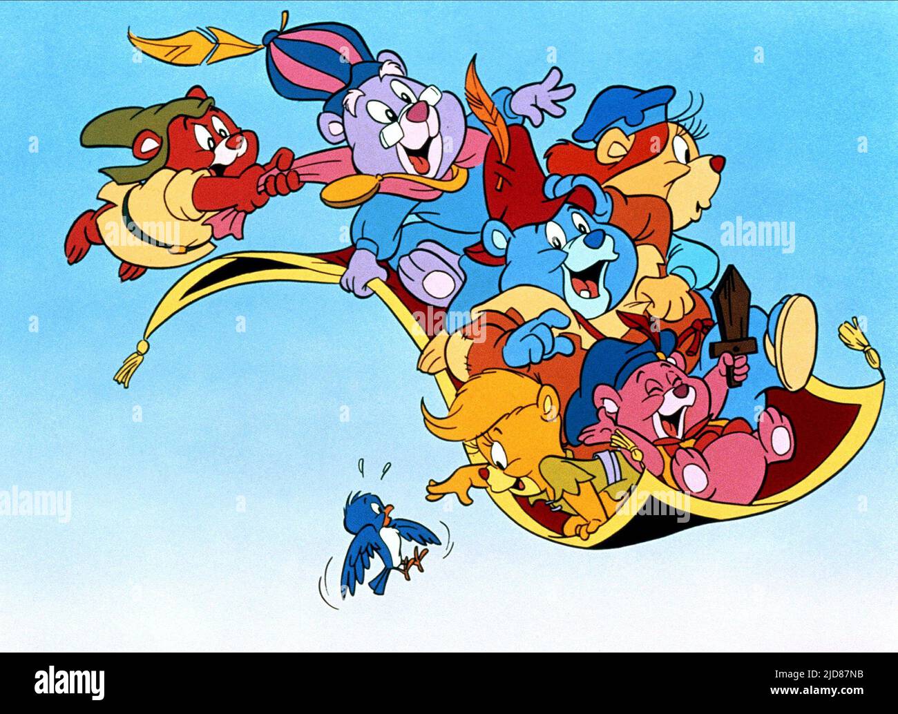 GRUFFI,ZUMMI,TUMMI,GRAMMI,SUNNI,CUBBI, THE GUMMI BEARS, 1985, Stockfoto