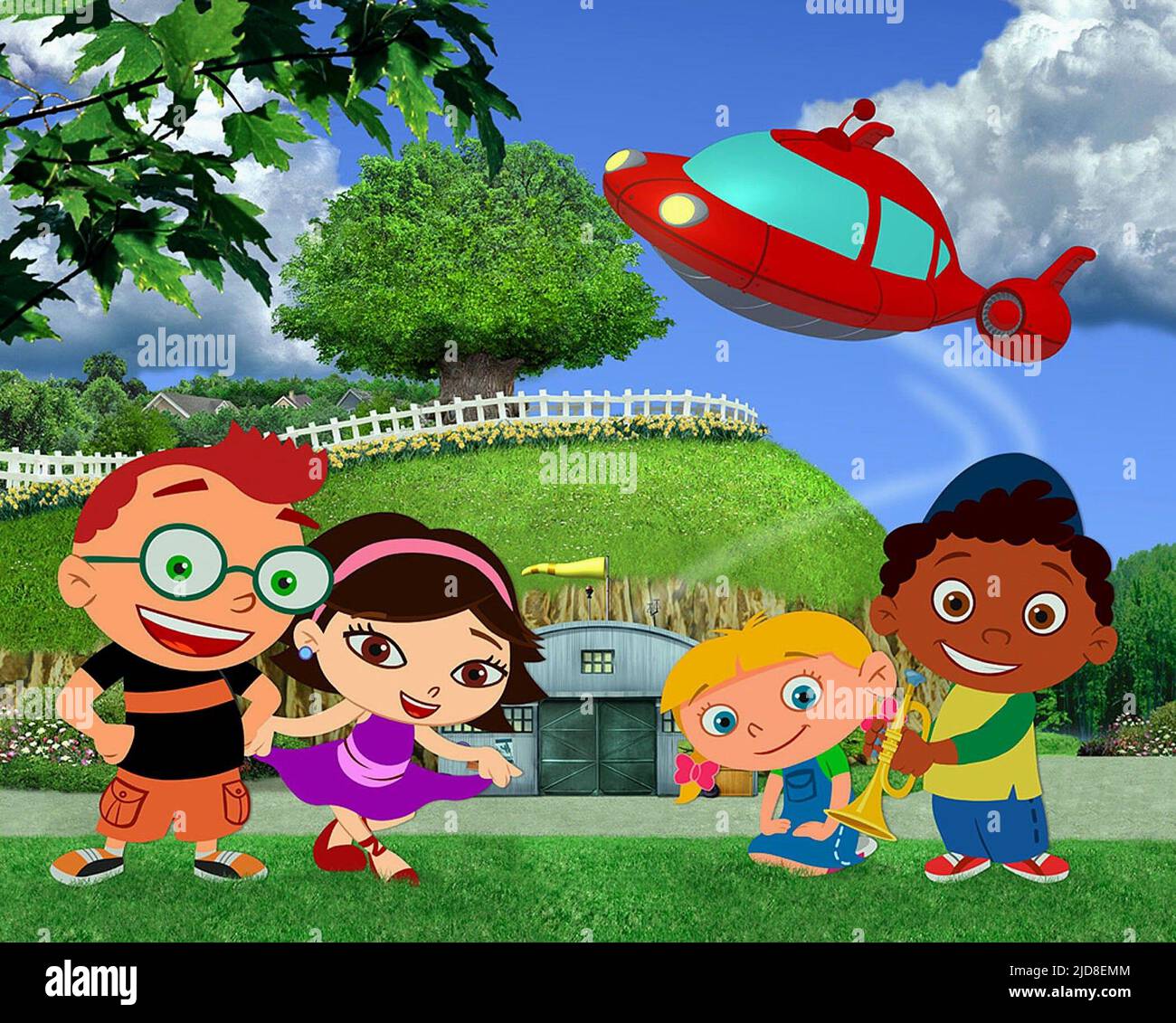 LEO, JUNI, ANNIE, QUINCY, RAKETE, KLEINE EINSTEINS: UNSER GROSSES ABENTEUER, 2005, Stockfoto