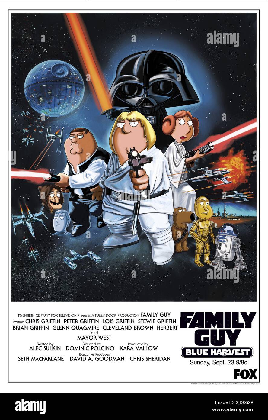 SOLO, SKYWALKER, VADER, LEIA, CHEWBACCA, C-3PO, FAMILIENMENSCH, BLAUE ERNTE, 2007, Stockfoto