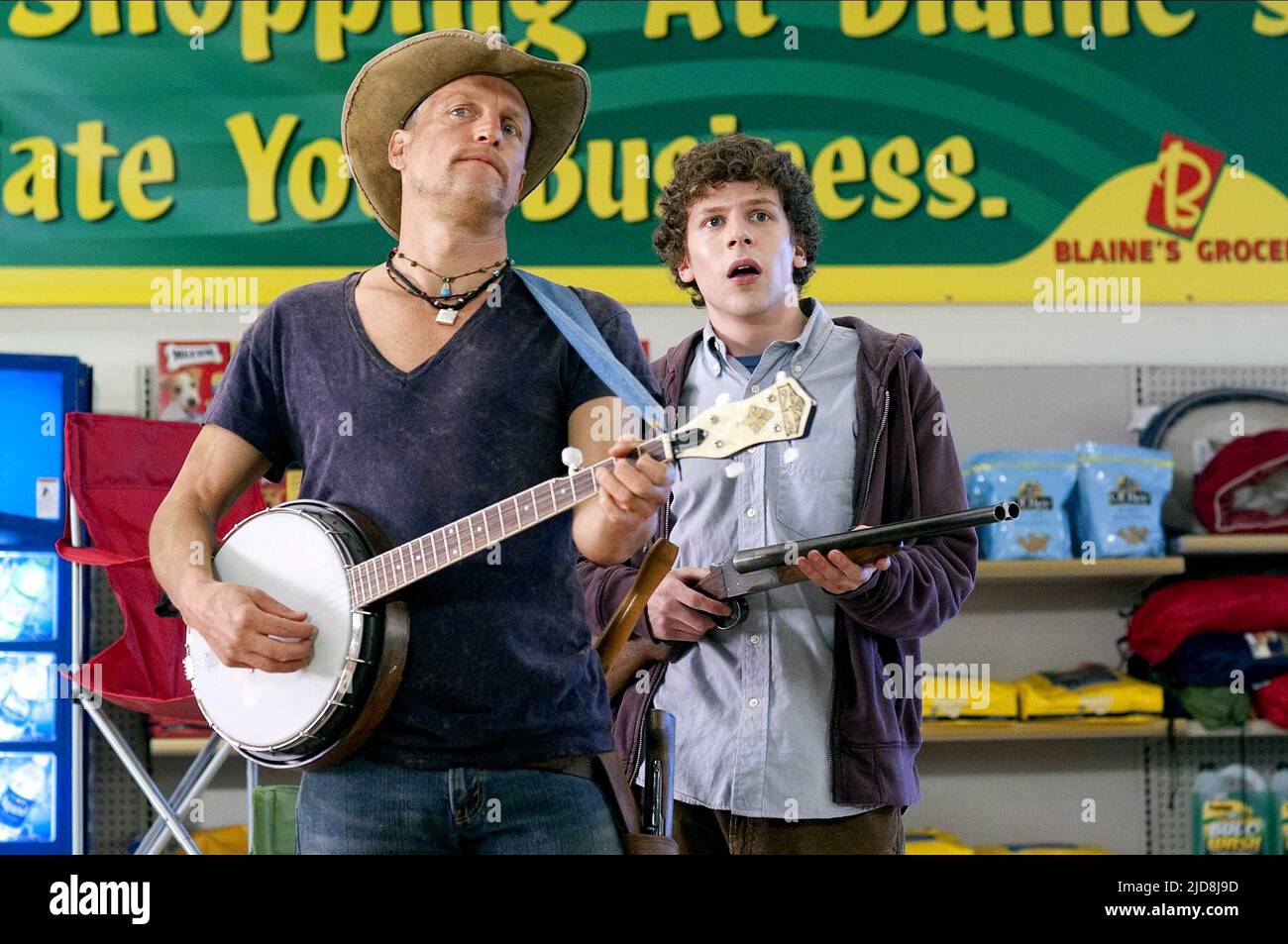 HARRELSON, EISENBERG, ZOMBIELAND, 2009, Stockfoto