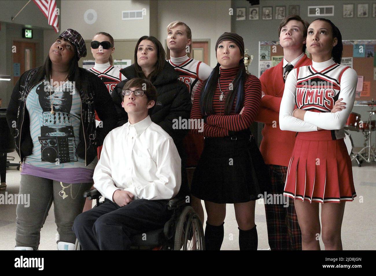MICHELE, AGRON, RILEY, COLFER, USHKOWITZ, MCHALE, MORRIS, RIVERA, GLEE, 2009, Stockfoto