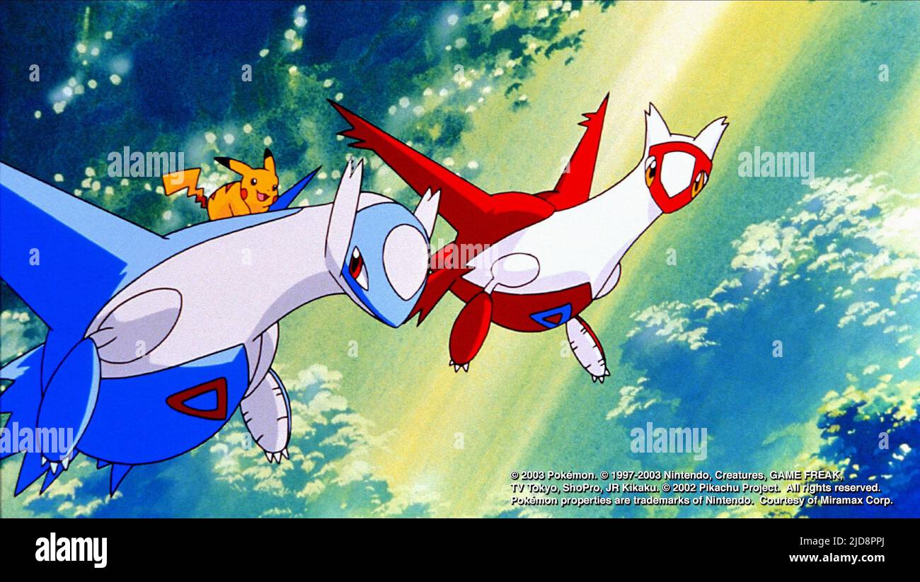 PIKACHU, LATIOS und LATIAS, POKEMON HEROES, 2008 Stockfotografie - Alamy, image size:1300x823