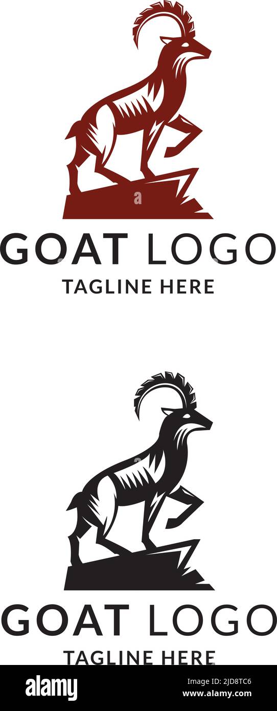 Ziegenlogo Design-Vorlage, Ram-Symbol Stock Vektor