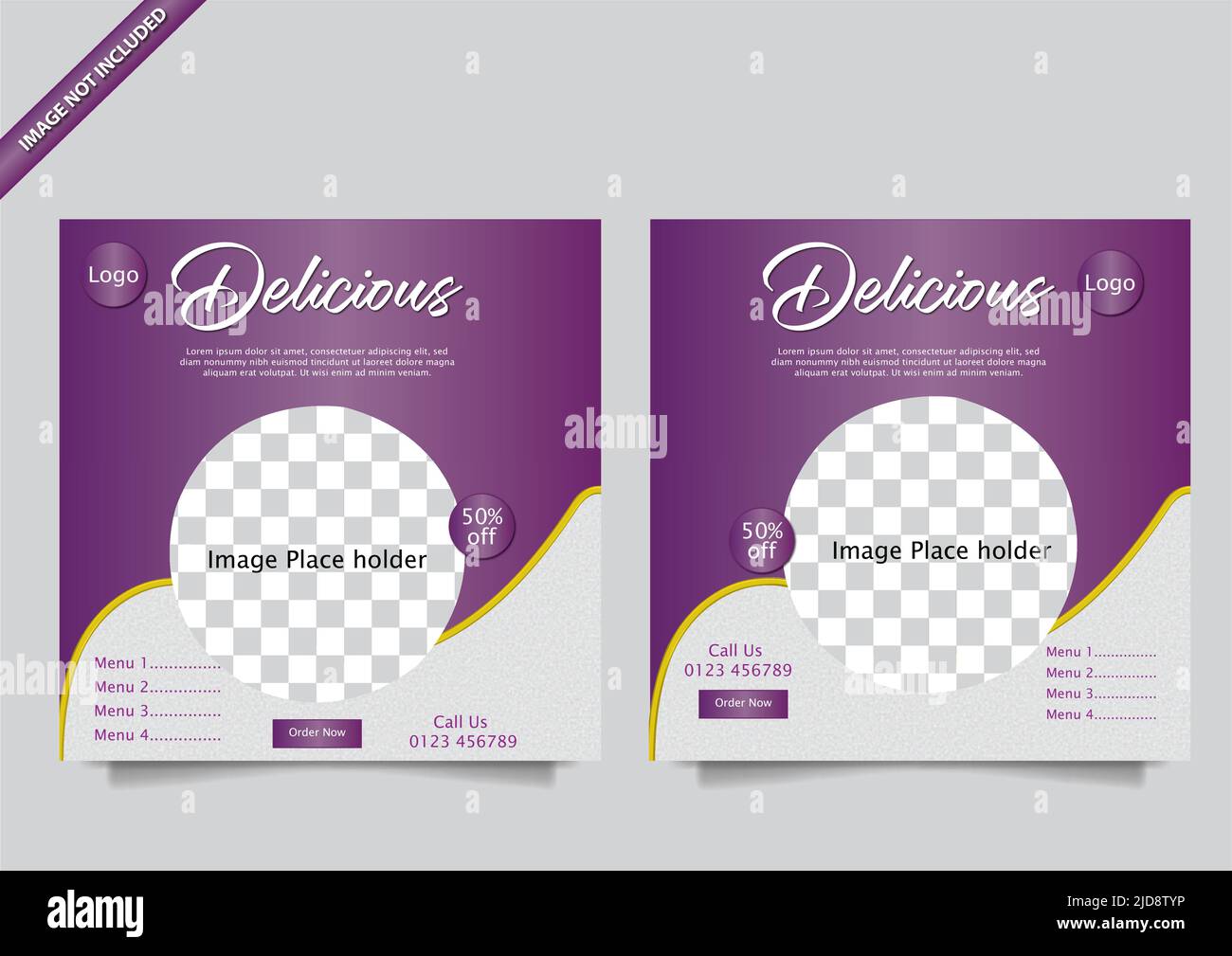 Social Media Food Promotion Post Design Vorlage Stock Vektor