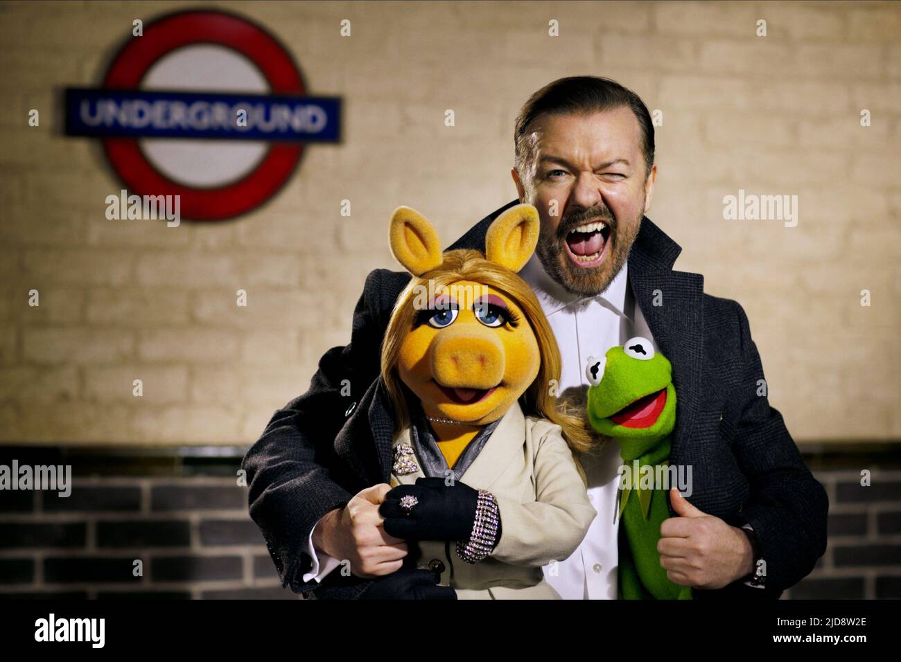 PIGGY,GERVAIS,KERMIT, MUPPETS MOST WANTED, 2014, Stockfoto