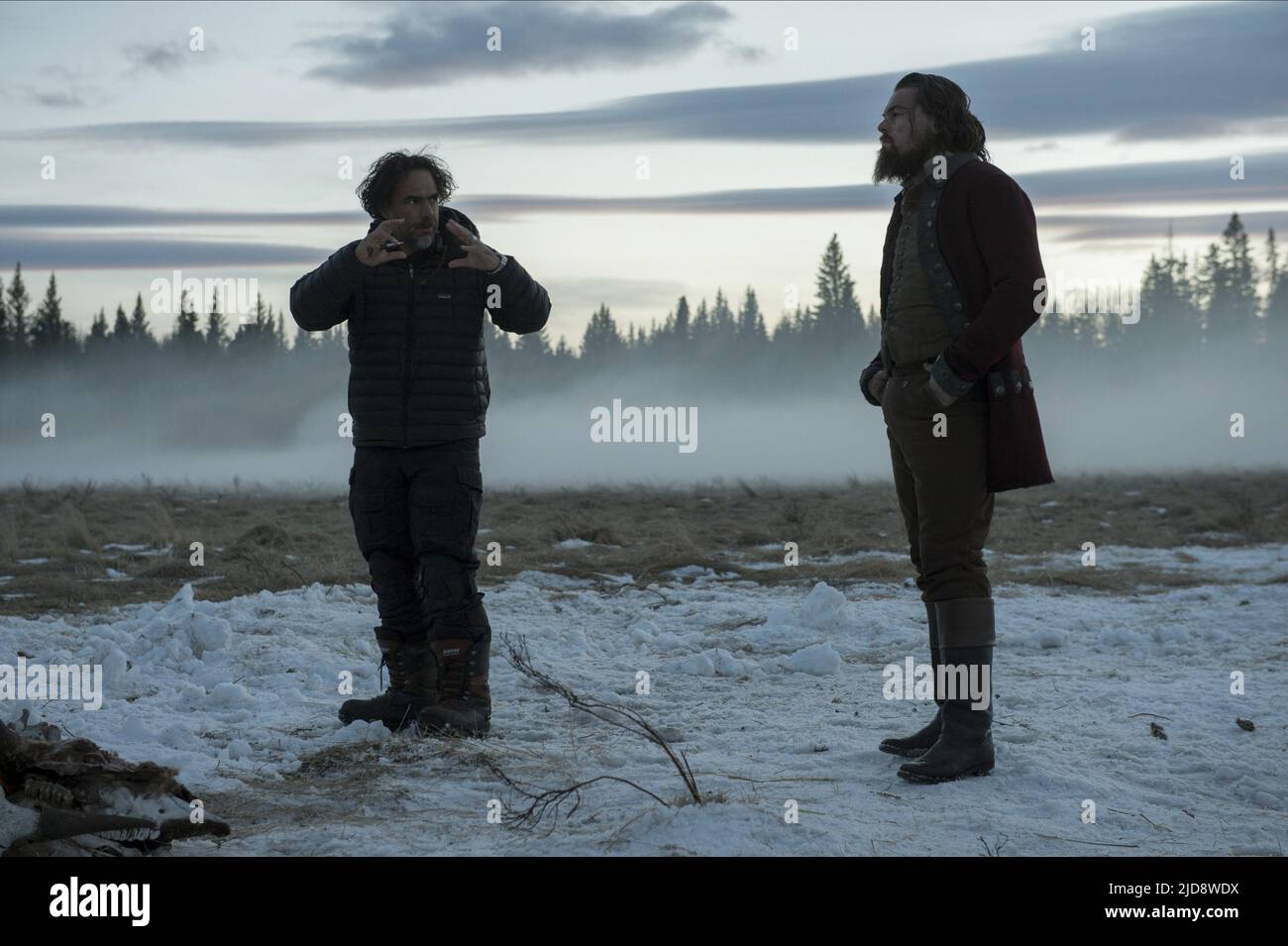 INARRITU, DICAPRIO, THE REVENANT, 2015, Stockfoto