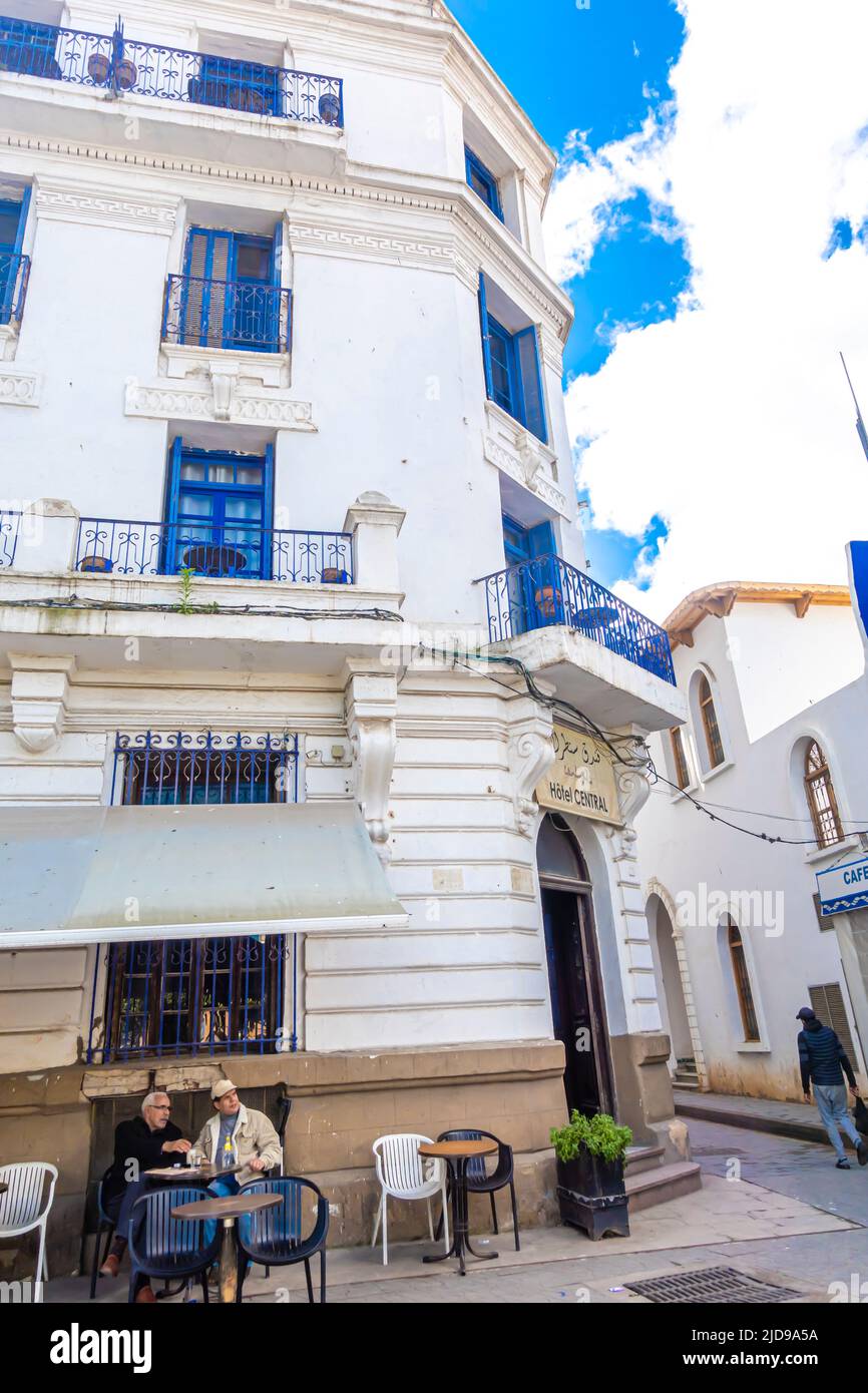 Das Hotel Central befindet sich in Ancienne Medina, der Altstadt von Cascana, Marokko Stockfoto
