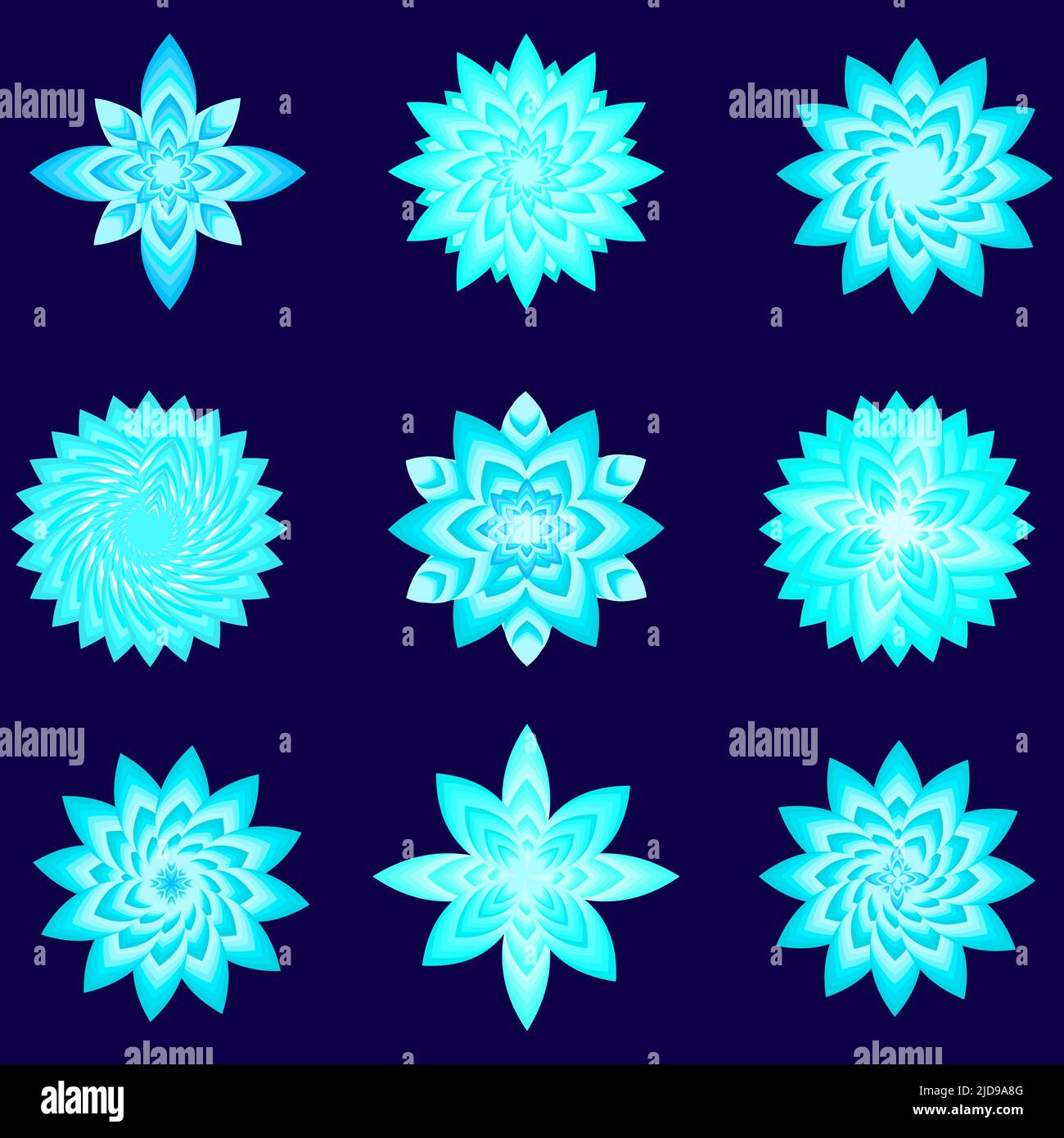 Sammlung von niedlichen botanischen Blume Symbol Element für dekorative abstrakte Hintergrund Muster Vektor Illustration Stock Vektor