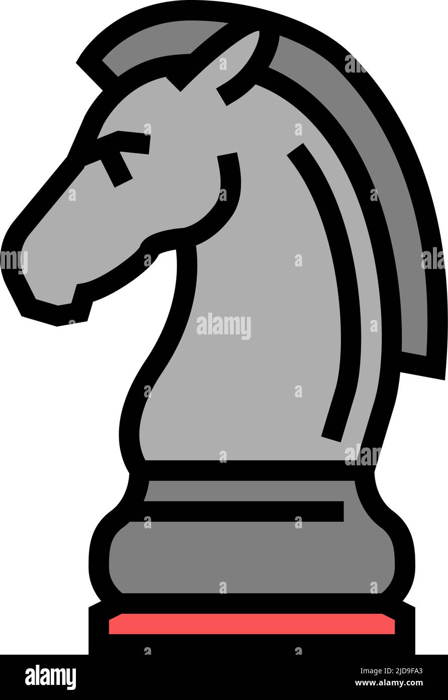Horse Chess Farbe Symbol Vektor Illustration Stock Vektor