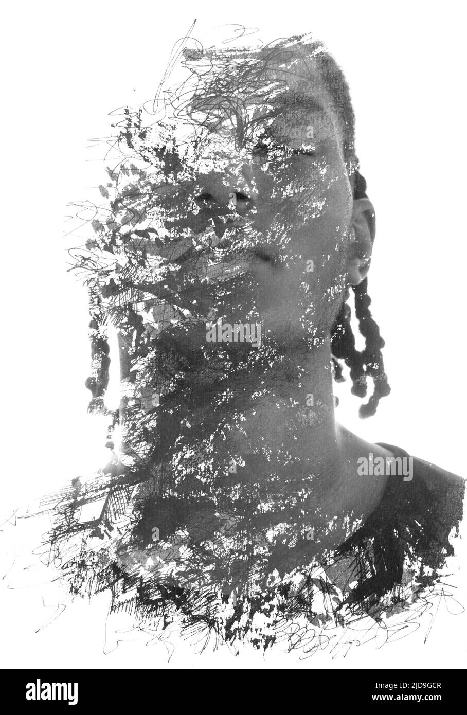 Paintographie. Eine Kombination aus einer Fotografie und einem Gemälde Stockfoto