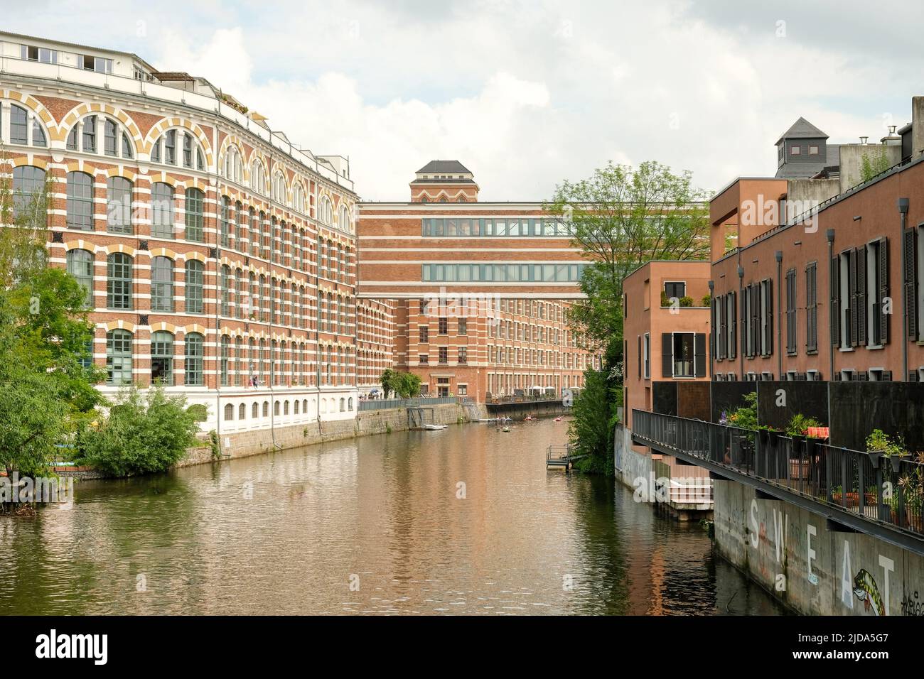 Karl-Heine-Kanal Leipzig Stockfoto