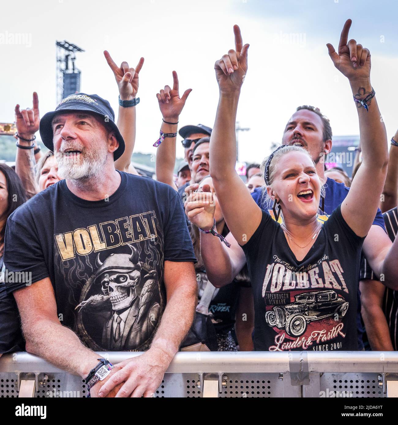 2022-06-19 20:33:08 LANDGRAAF - Fans von Volbeat während des dritten Tages des Pinkpop Musikfestivals. ANP MARCEL VAN HOORN niederlande Out - belgien Out Stockfoto