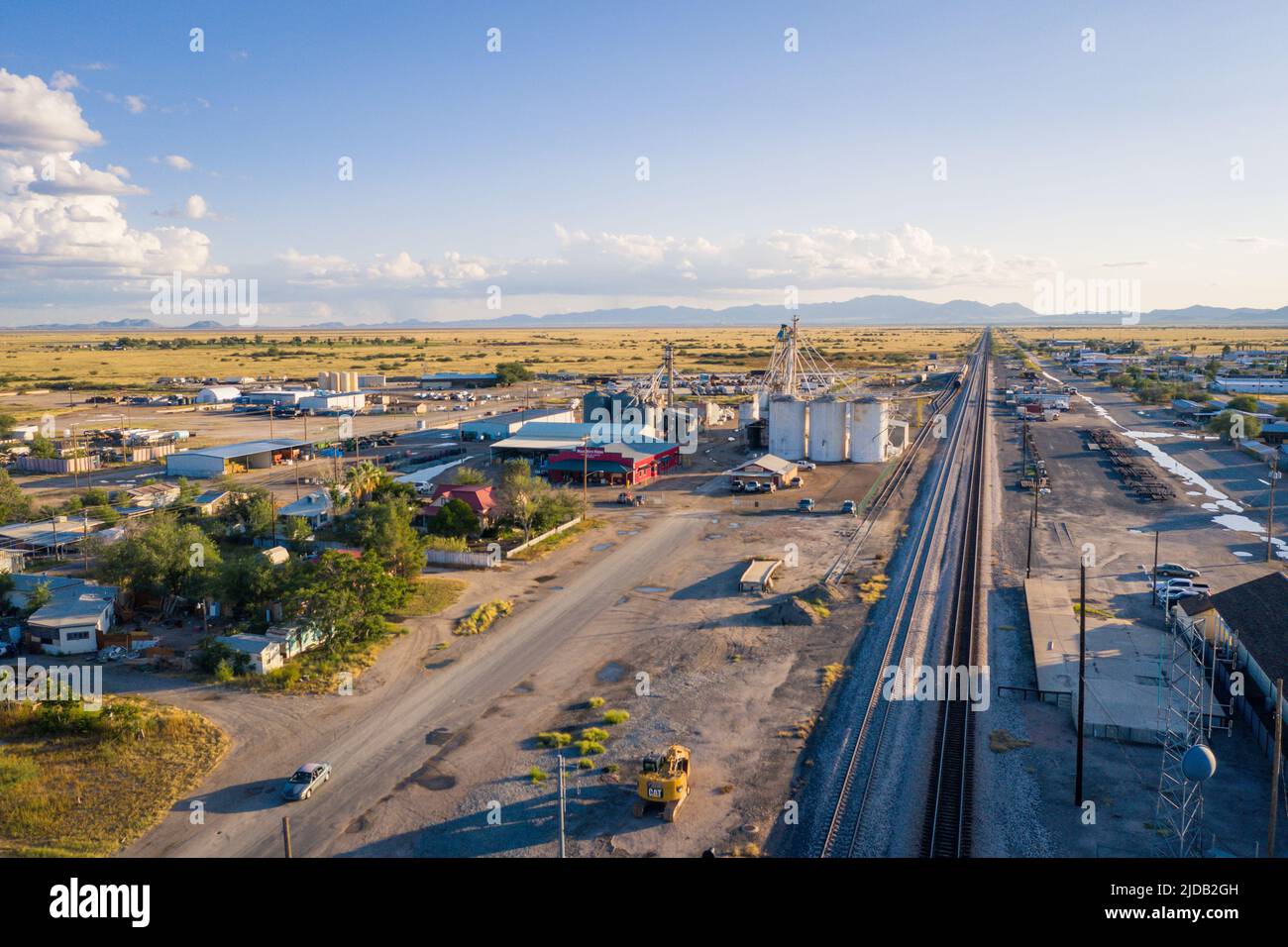 Bahnhof Willcox Arizona und Getreidesilos Stockfoto