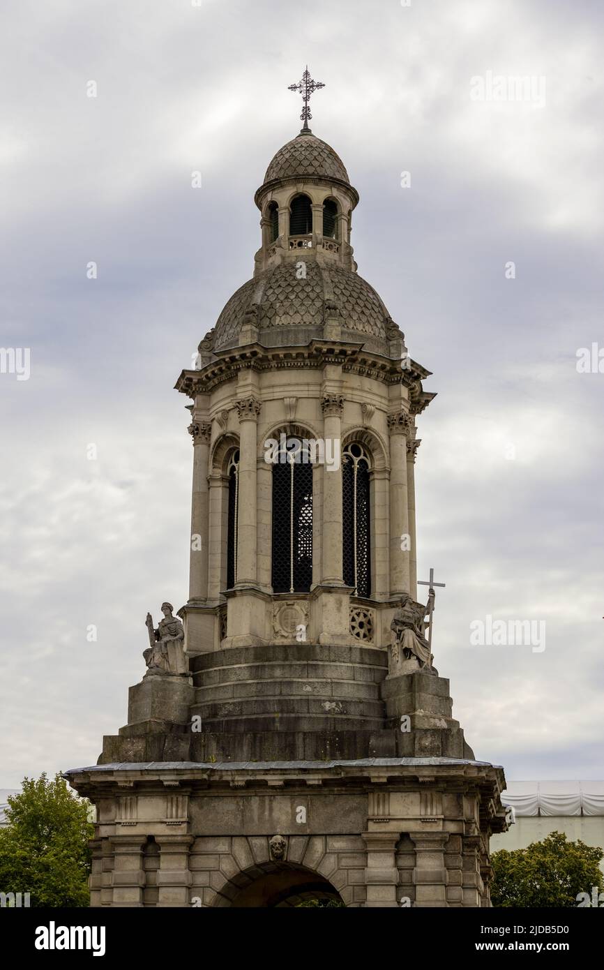 Campanile of Trinity College Dublin, Irland, der Glockenturm und eines seiner berühmtesten Wahrzeichen Stockfoto