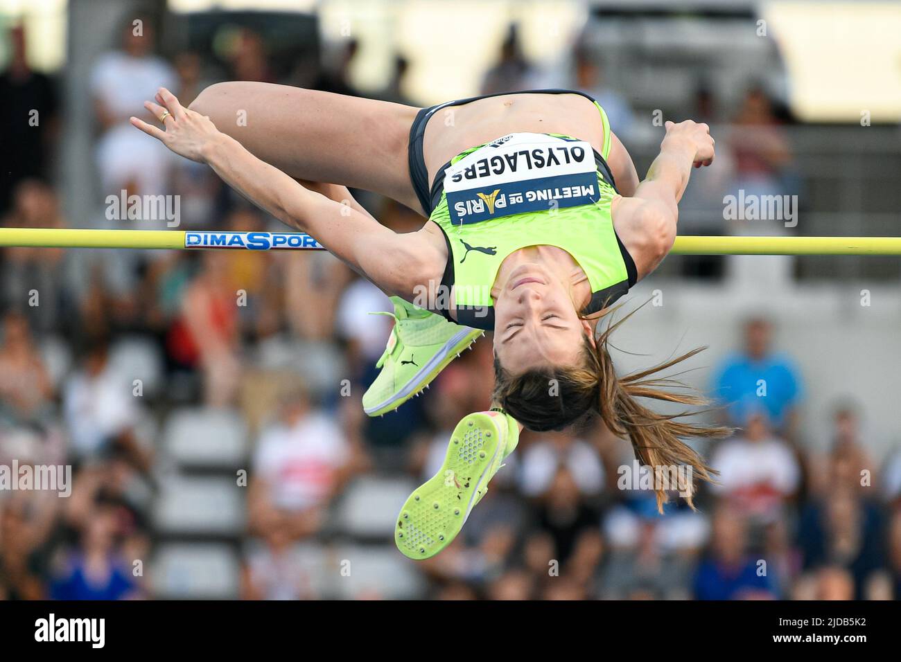 Paris, Frankreich. 18.. Juni 2022. Nicola Olyslagers (McDermott) (Frauen-Hochsprung) während der Wanda Diamond League 2022, Meeting de Paris (Leichtathletik) am 18. Juni 2022 im Charlety-Stadion in Paris, Frankreich - Foto Victor Joly / DPPI Credit: Victor Joly/Alamy Live News Stockfoto