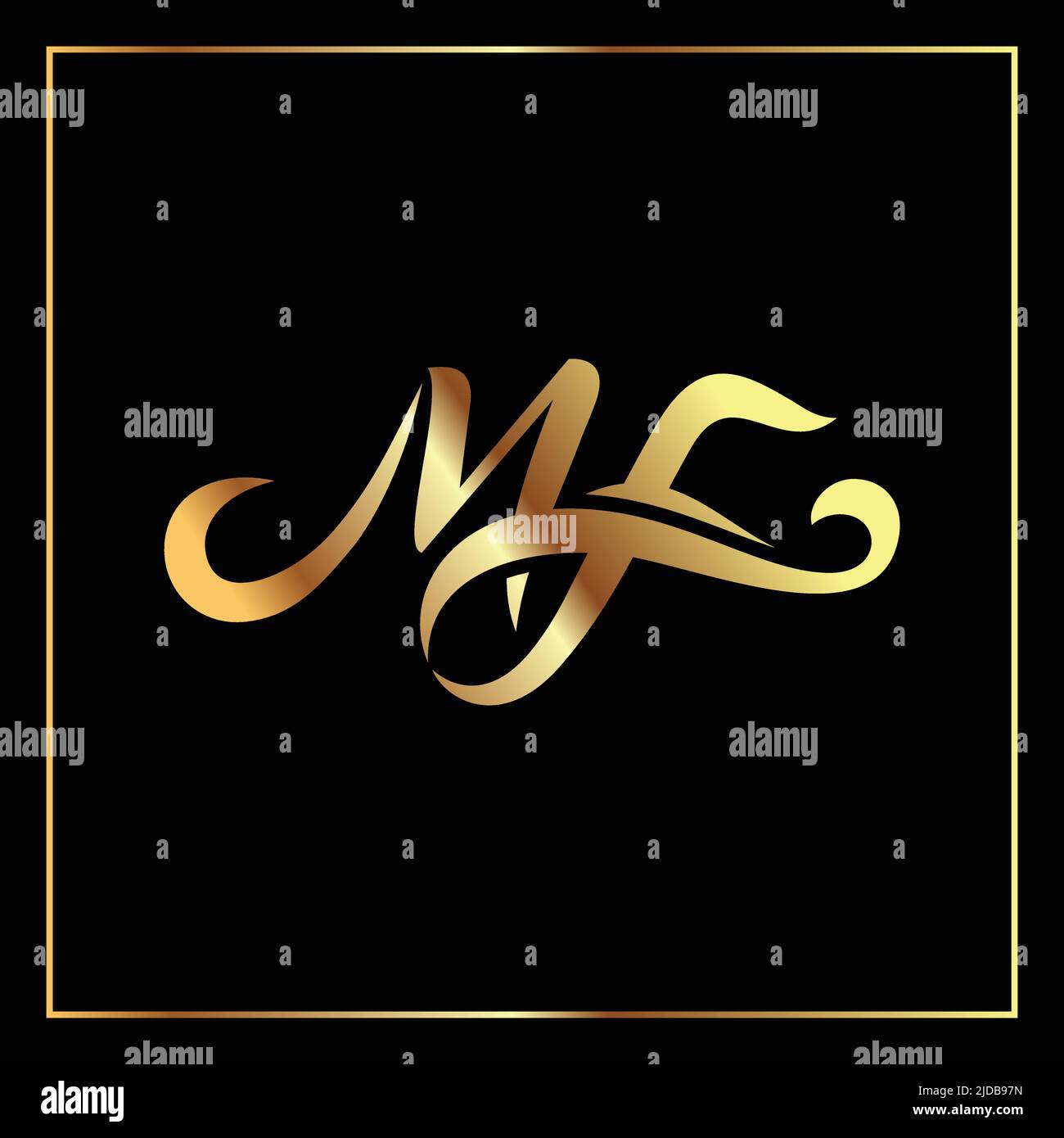 MF-Initialhandschrift und Signaturlogo. Vektorgrafik EPS.8 EPS.10 Stock Vektor