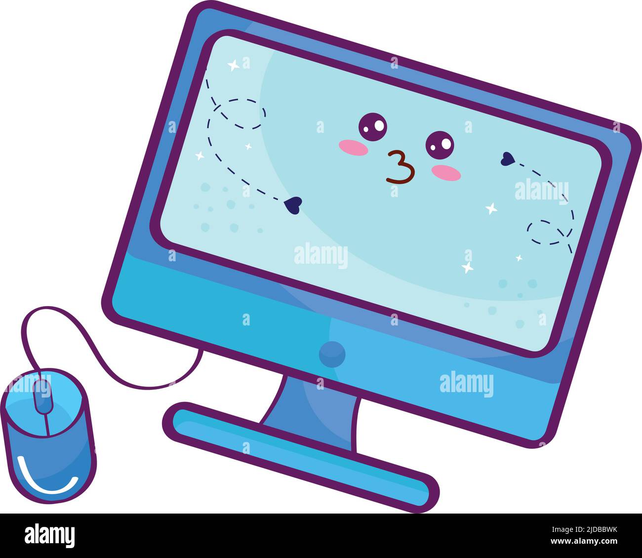 Desktop-Kawaii-Stil Charakter Stock Vektor