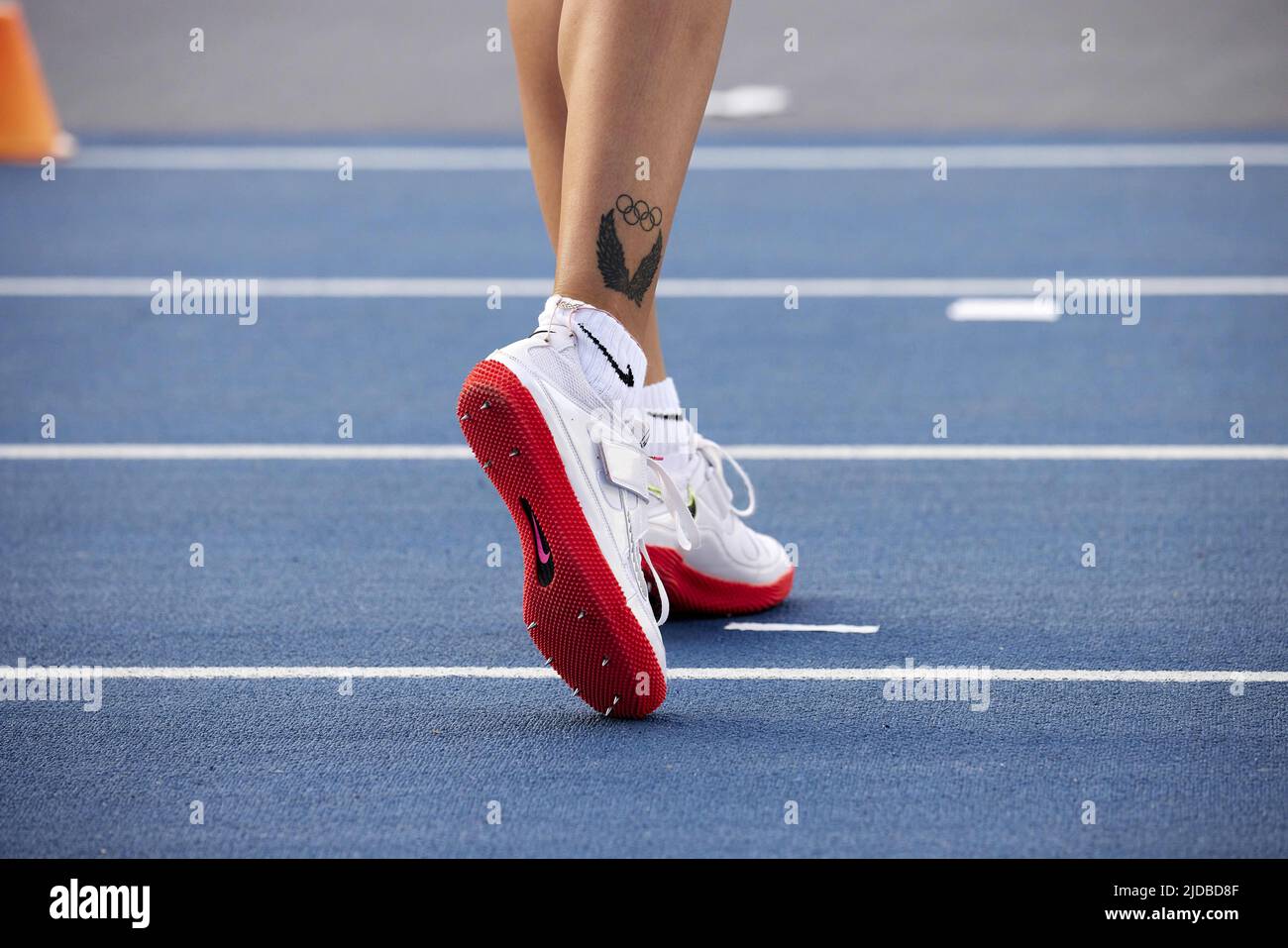 Iryna GERASHCHENKO (UKR) während der Wanda Diamond League 2022, Meeting de Paris am 18. Juni 2022 im Charlety-Stadion in Paris, Frankreich - Foto: Ann-dee Lamour/DPPI/LiveMedia Stockfoto