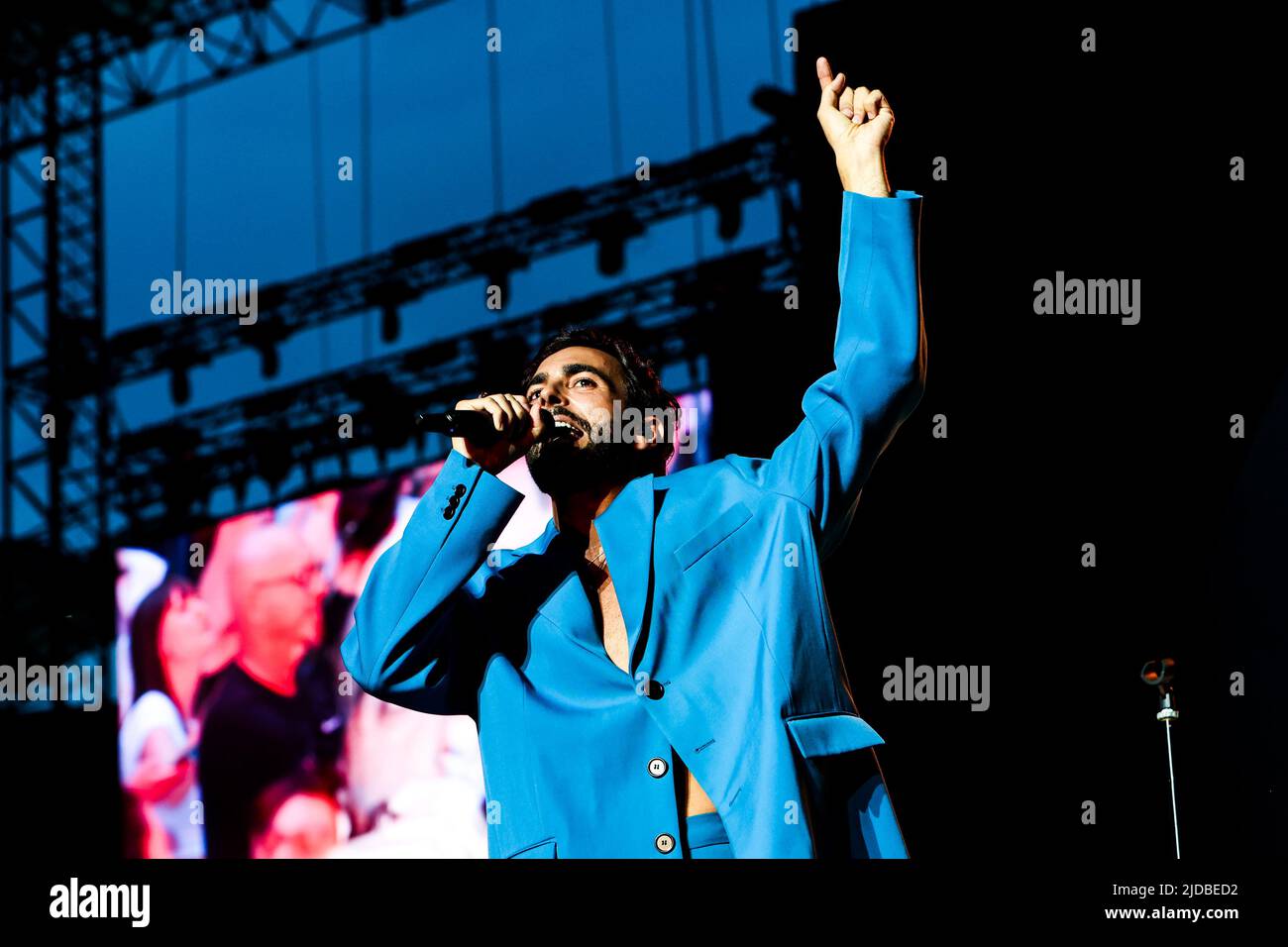 Mailand, Italien, Juni 19. 2022. Marco Mengoni in concert at Giuseppe Meazza Stadium in San Siro in Milan, Italy Credit: Mairo Cinquetti/Alamy Live News Stockfoto