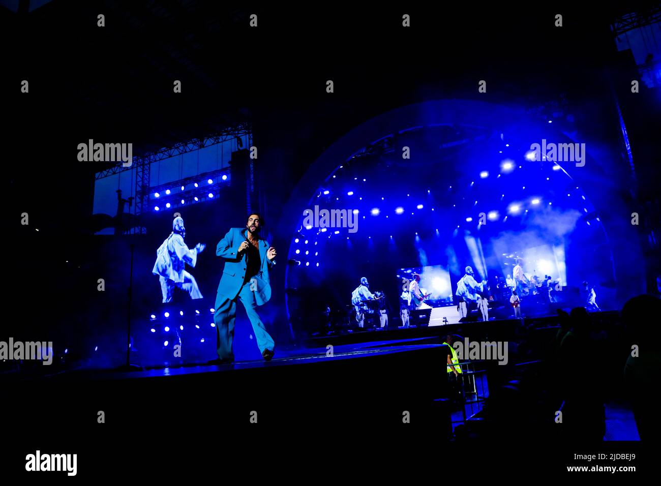 Mailand, Italien, Juni 19. 2022. Marco Mengoni in concert at Giuseppe Meazza Stadium in San Siro in Milan, Italy Credit: Mairo Cinquetti/Alamy Live News Stockfoto