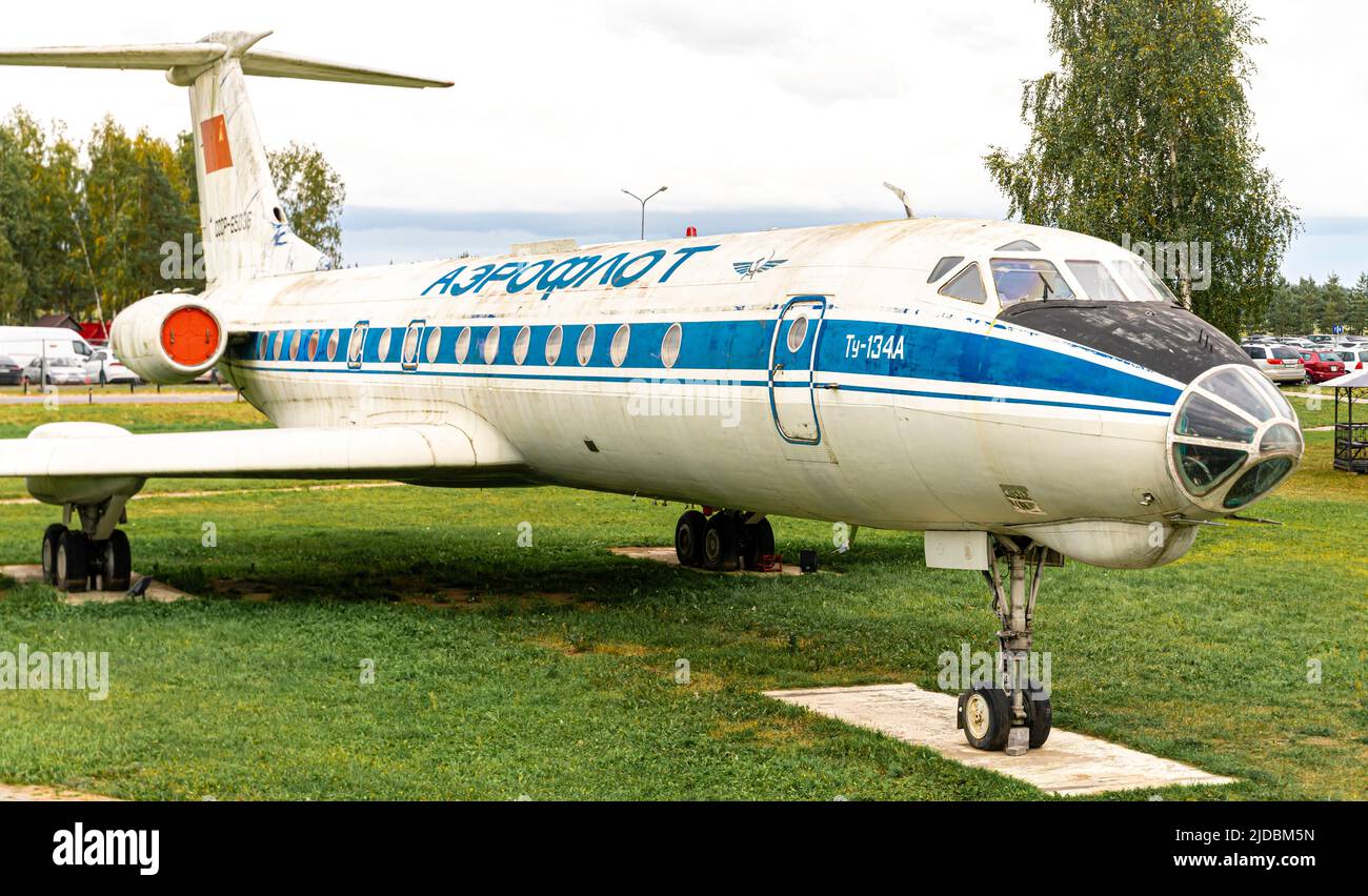 TU-134 Ein sowjetisches Flugzeugmodell Stockfoto