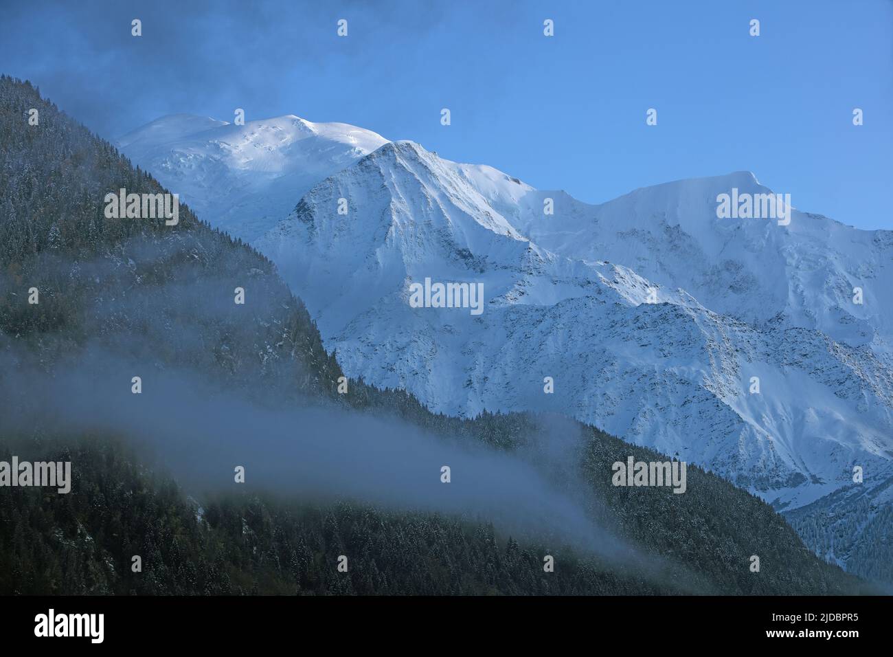 Frankreich Haute-Savoie Servoz, Blick auf das Mont-Blanc-Massiv Stockfoto