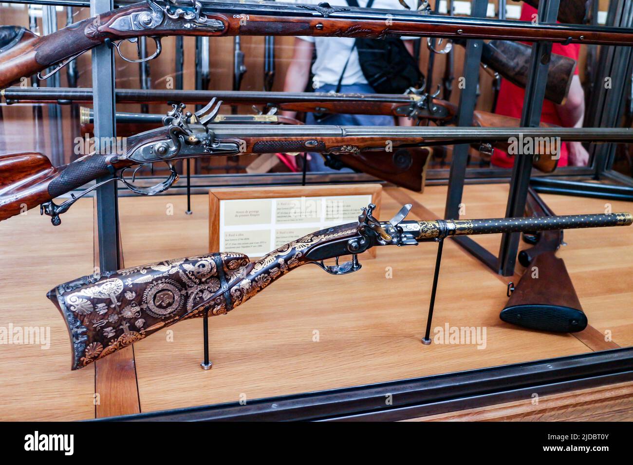 Musée de la Chasse et de la Nature - Paris - Flintlock Flintgun,1. Empire Stockfoto