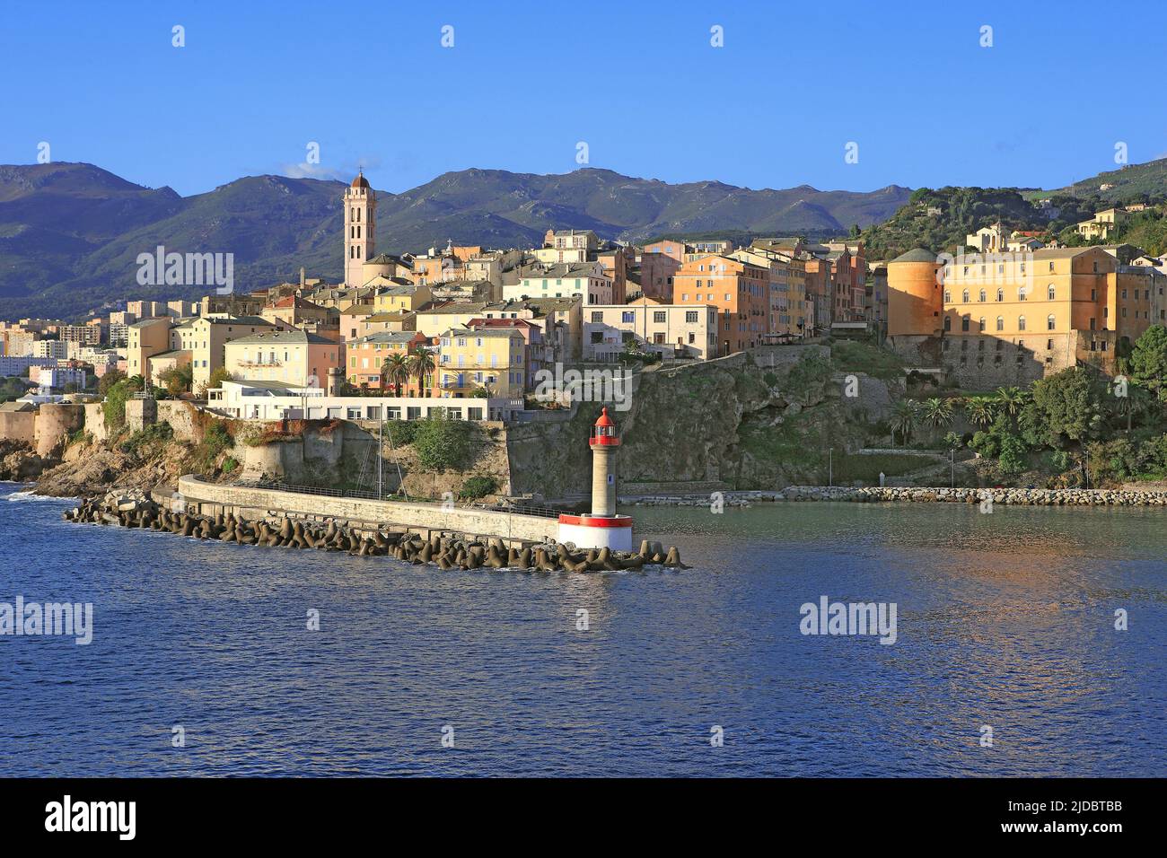Frankreich, Korsika Bastia, die Hafenstadt, Blick vom Meer Stockfoto