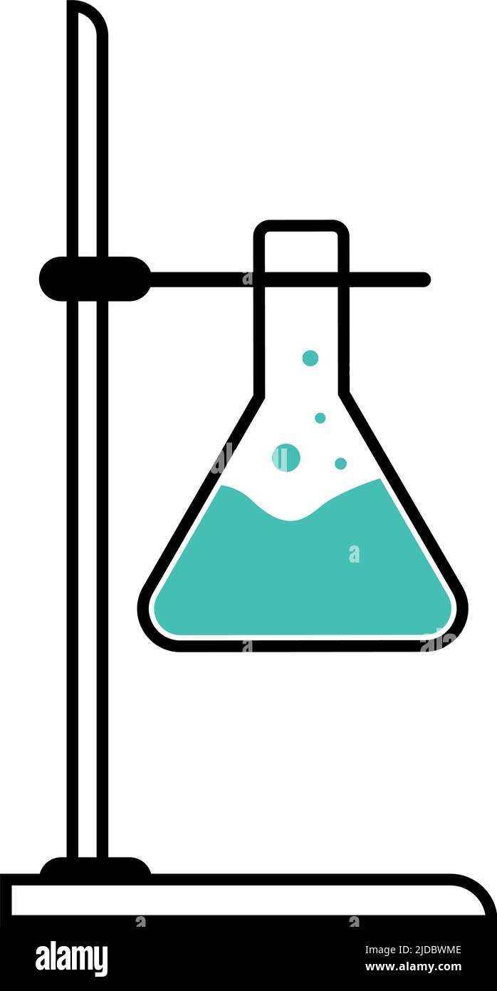 Handhabung von halbflachen Farbvektorobjekten mit Kolben Stock Vektor