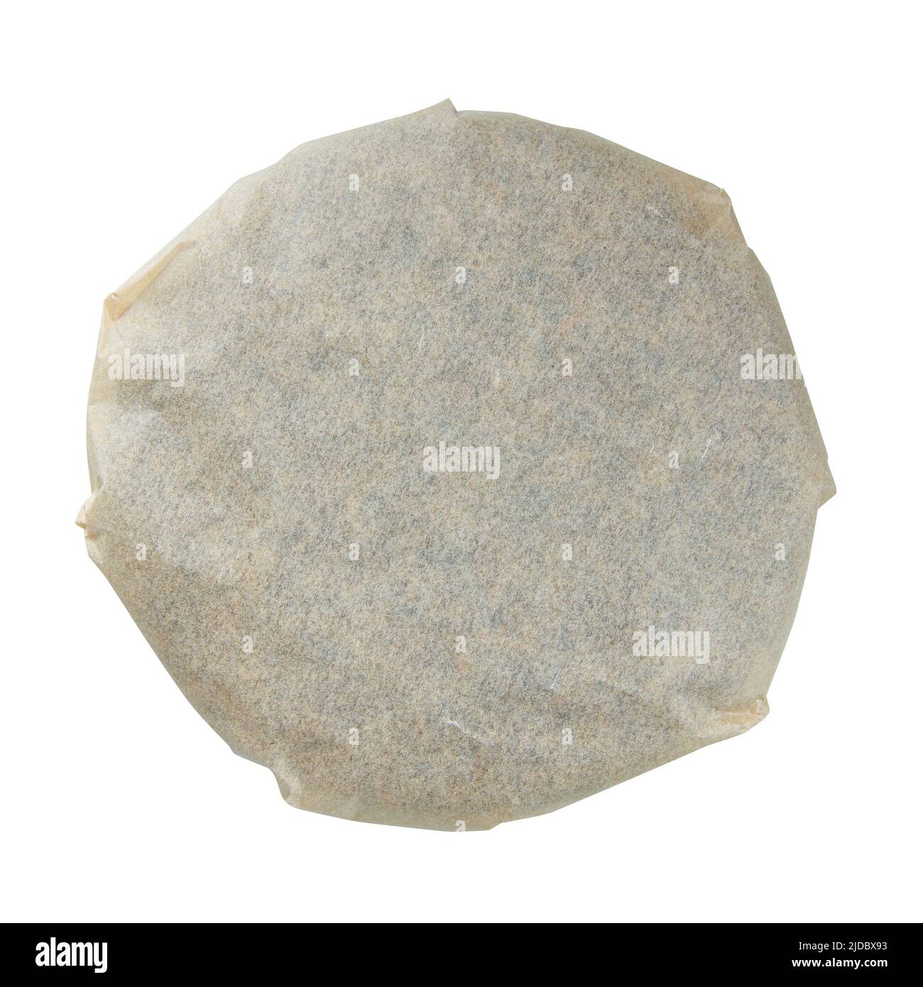 Rundes Paket, verpackt mit leerem, braun verpacktem Papier Stockfoto