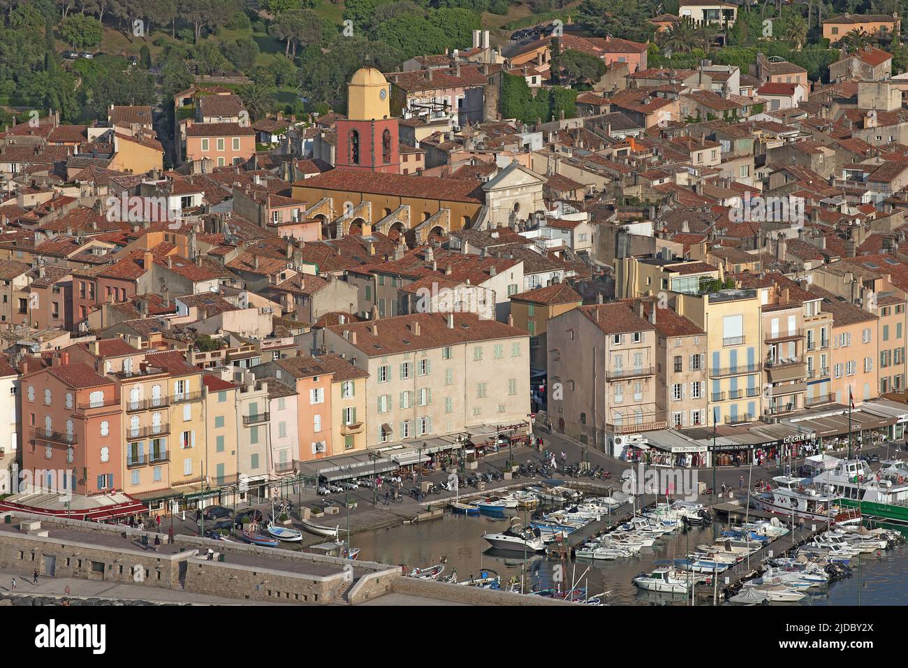 Frankreich, Var, Saint Tropez, Marina de la Côte d'Azur, Luftaufnahmen Stockfoto