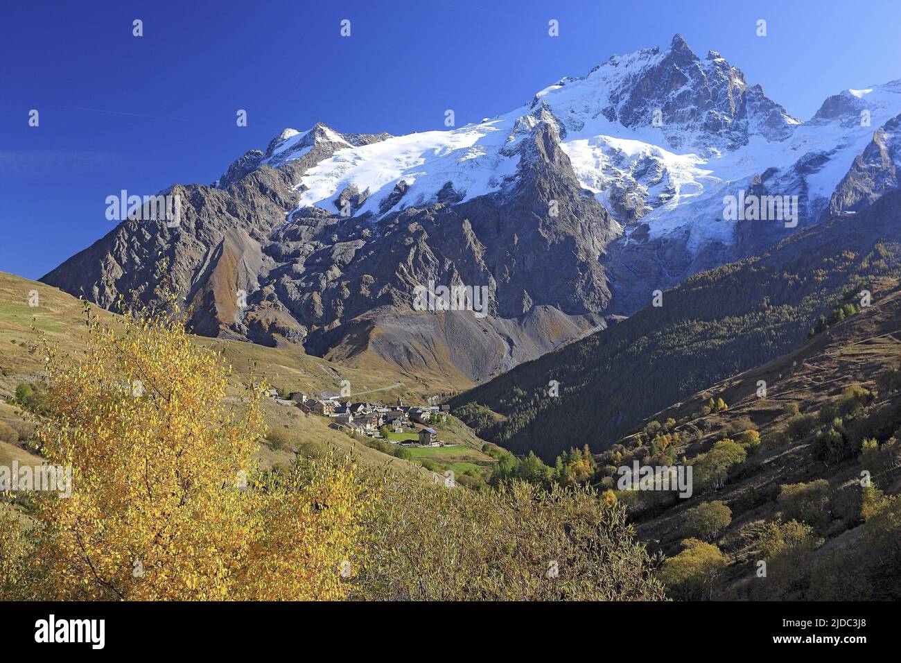 Frankreich, Nationalpark Hautes-Alpes Écrins, das Massiv von Meije seit dem Chazelet Stockfoto