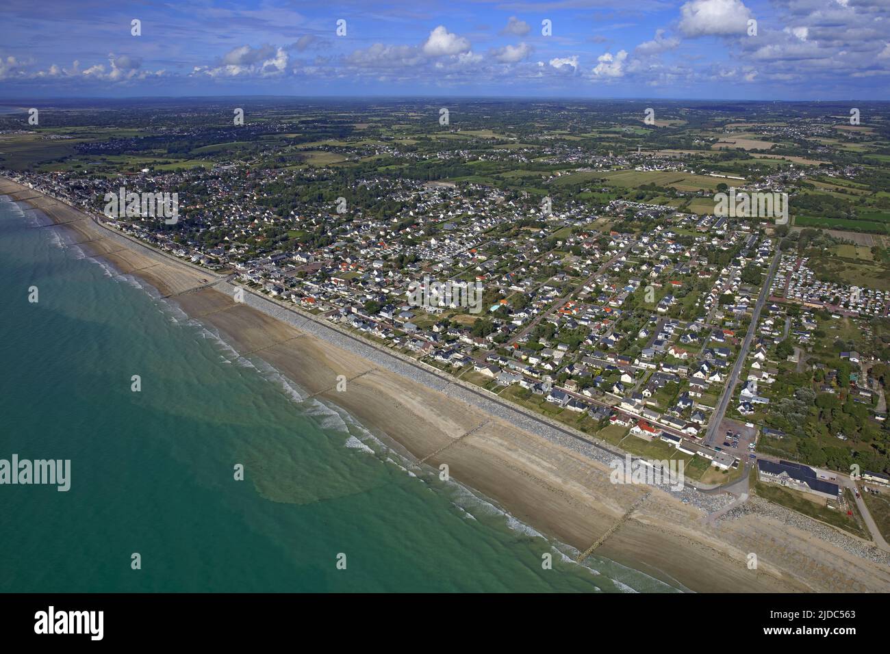 Frankreich, Manche Agon-Coutainville, der Badeort (Luftaufnahme) Stockfoto