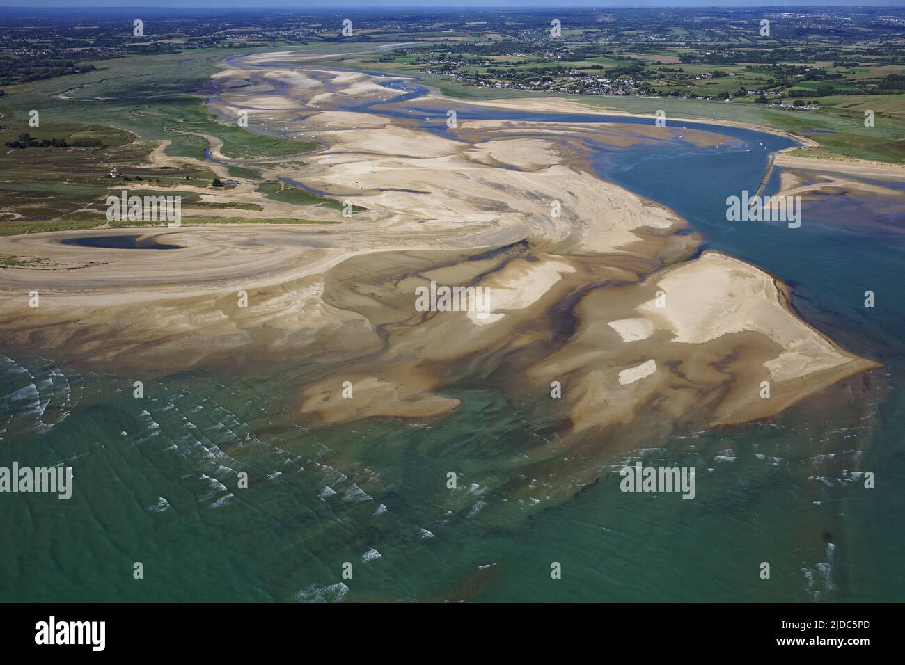 Frankreich, Manche Agon-Coutainville, Sienne Bay (Luftaufnahme) Stockfoto