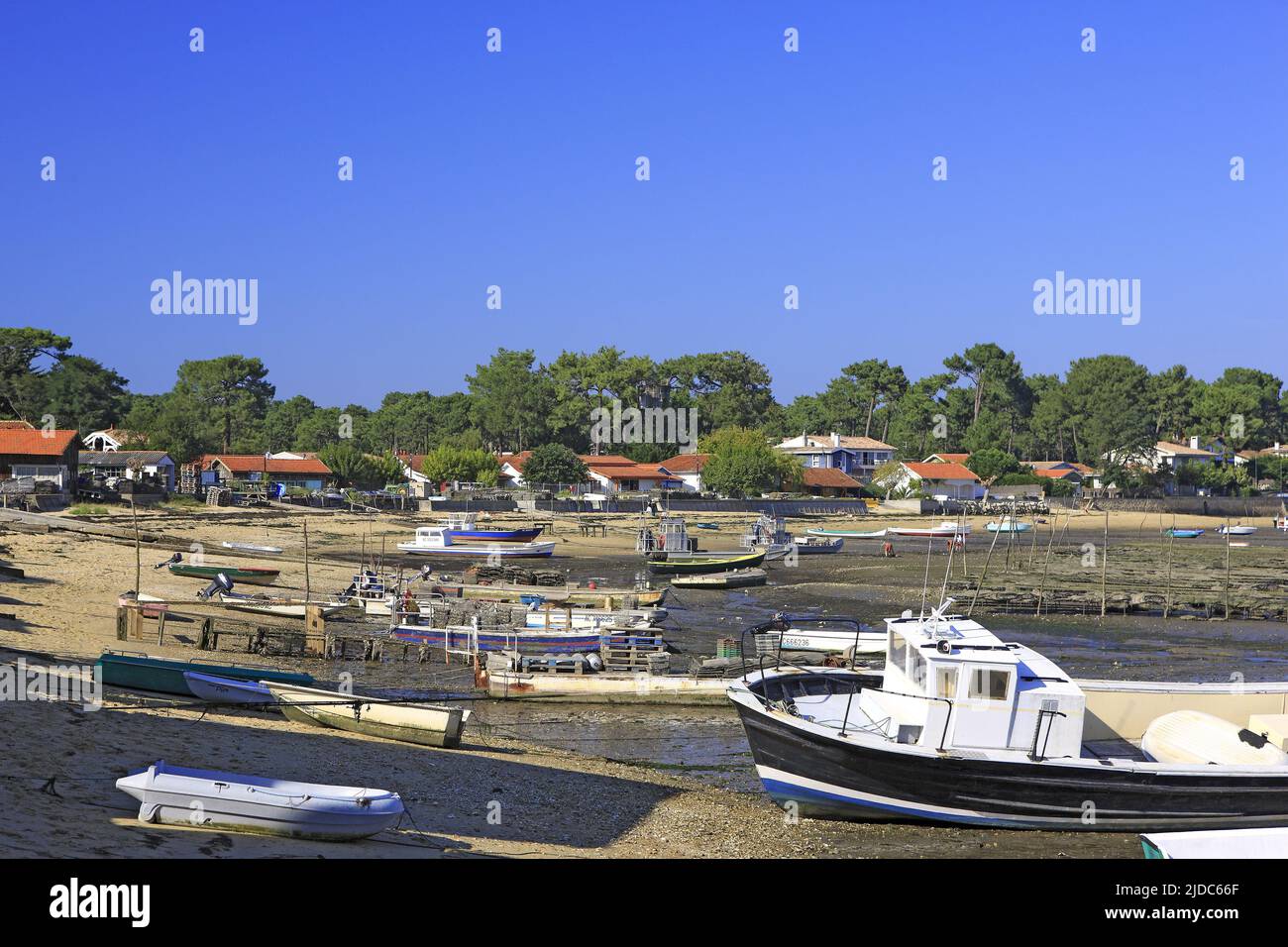 Frankreich, Gironde, Arcachon, Austernhafen, le Canon, Das Hotel liegt in Cap-Ferret Stockfoto