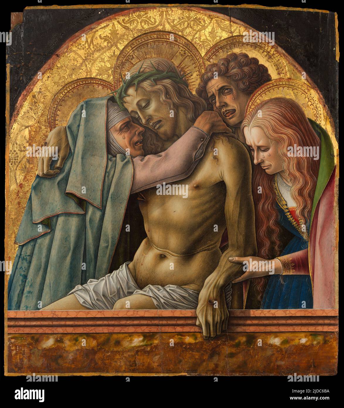 Pietà 1476 von Carlo Crivelli Stockfoto