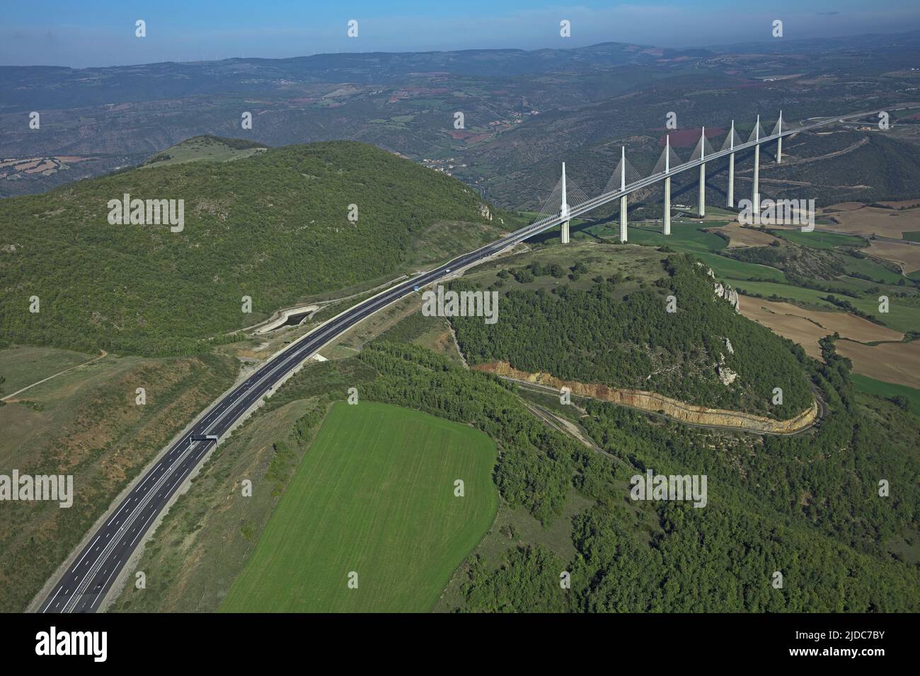 Frankreich, Aveyron Millau, das Viadukt von Millau Stockfoto