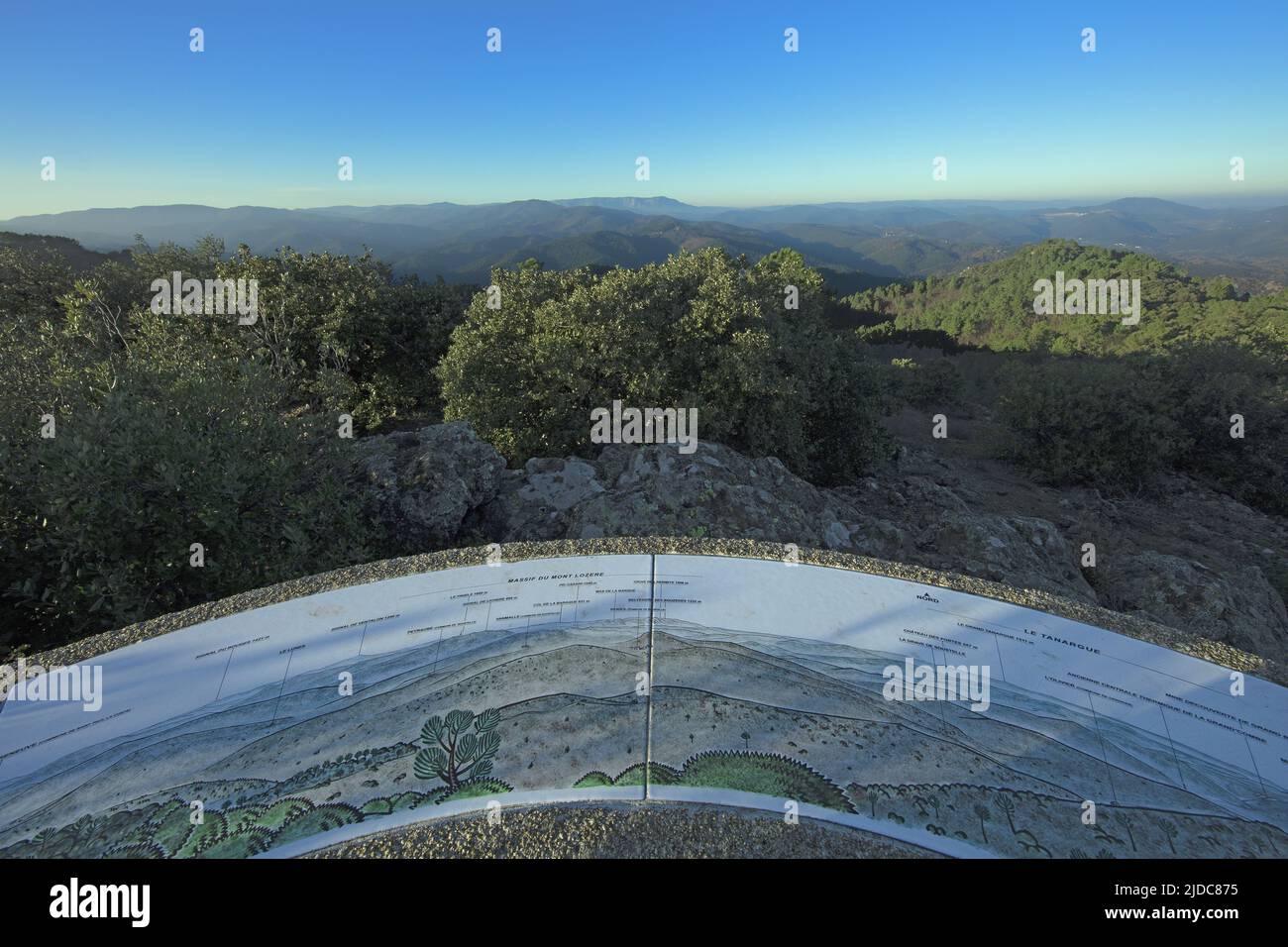 Frankreich, Lozère Landschaft der Cevennen, Mont Lozère, Blick von den Orientierungstabellen von Montcalm Stockfoto