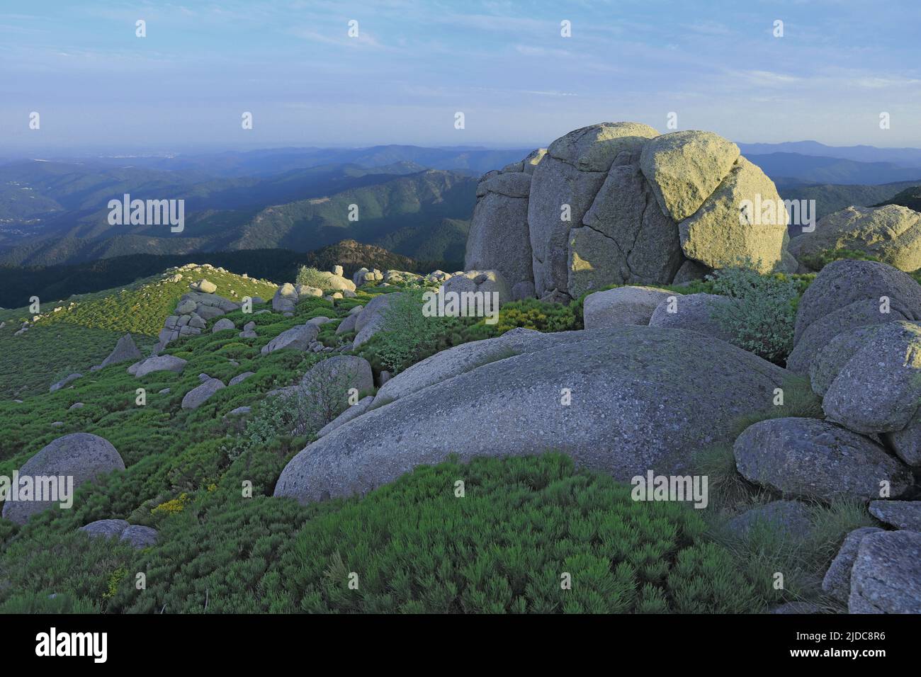 Frankreich, Lozere, Massif du Mont Lozère, Landschaft, felsiges Chaos, Parc National des Cevennes Stockfoto